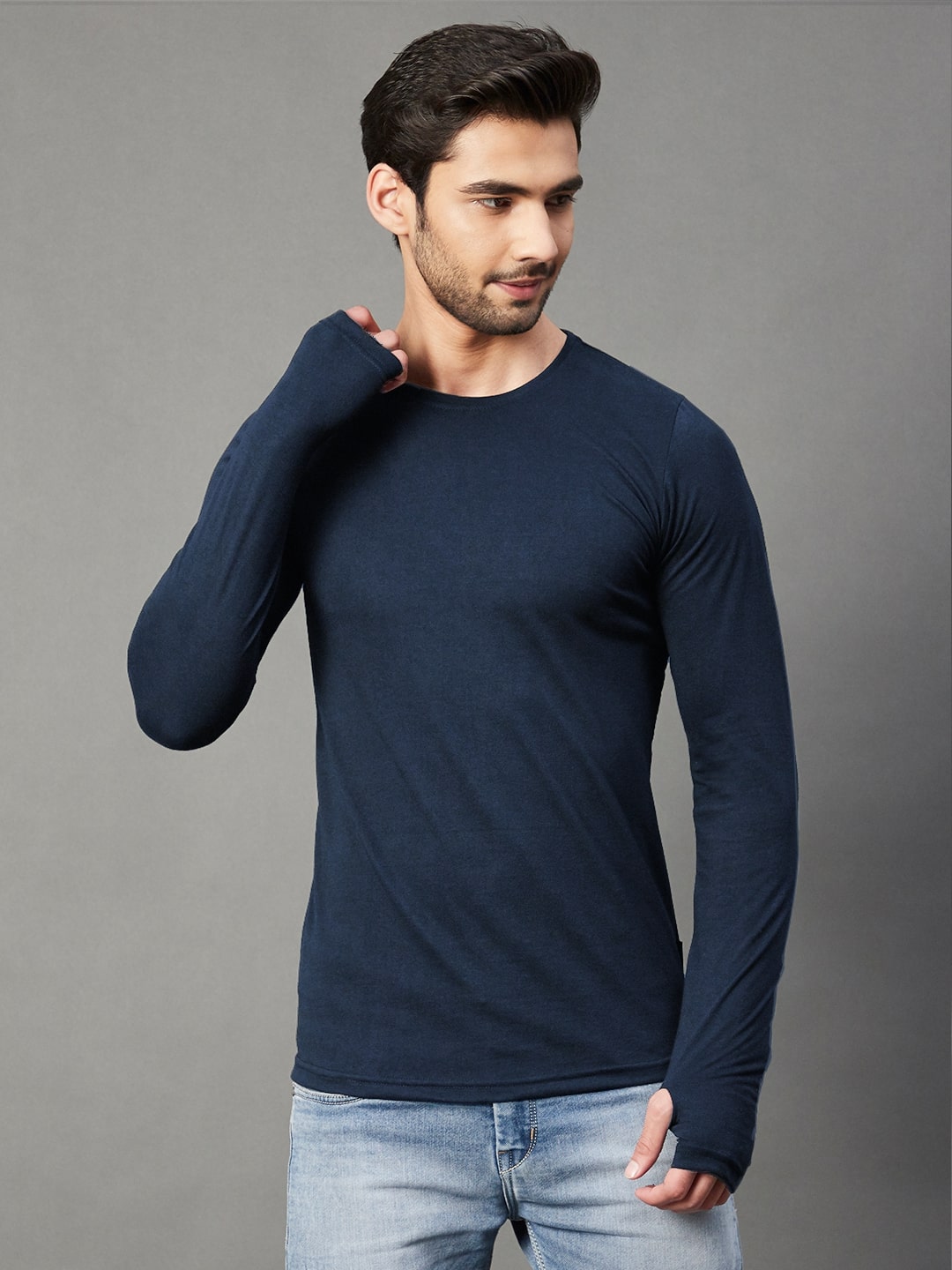 Men Navy   Cotton Jersy T-Shirt