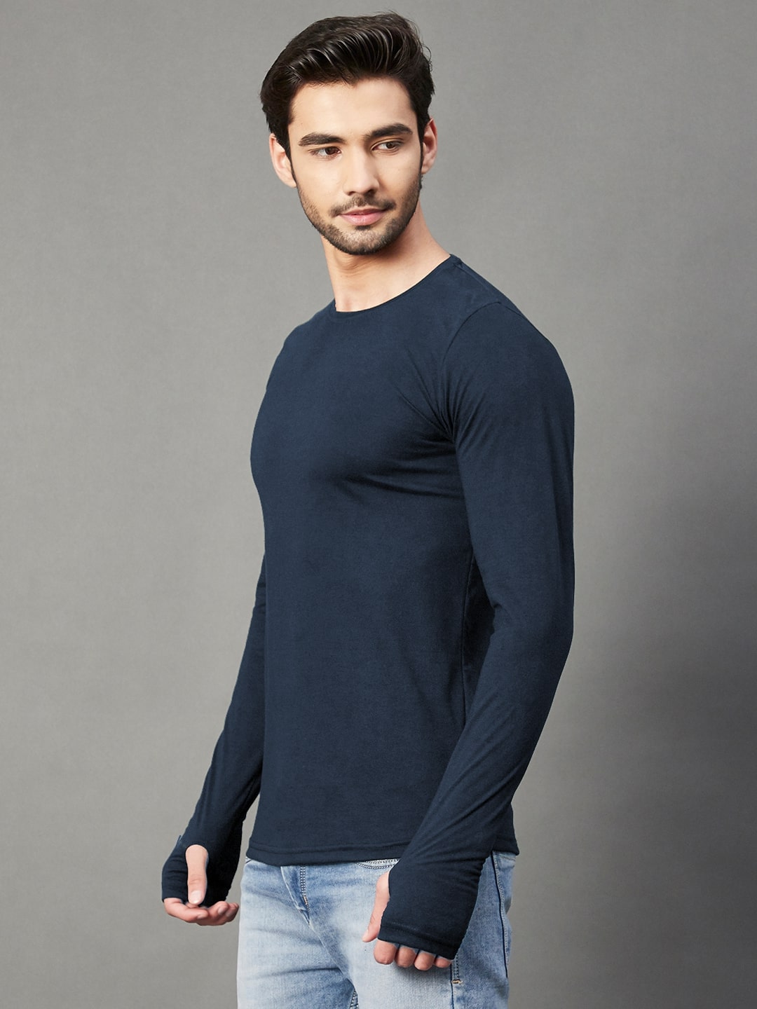 Men Navy   Cotton Jersy T-Shirt