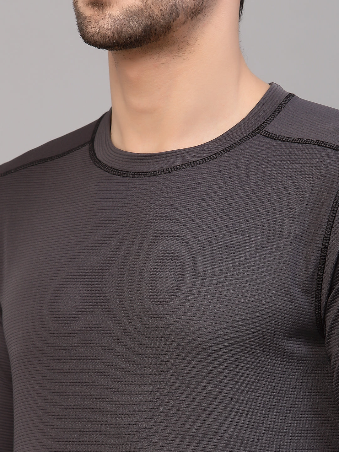Men Poly Corduroy Round Neck TShirt