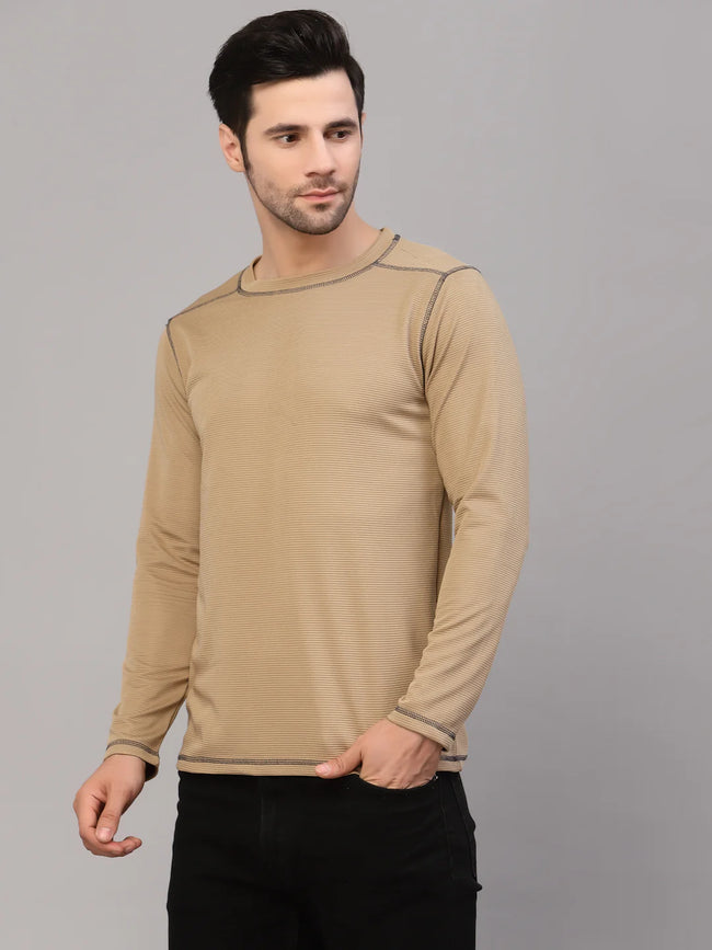 Men Poly Corduroy Round Neck TShirt