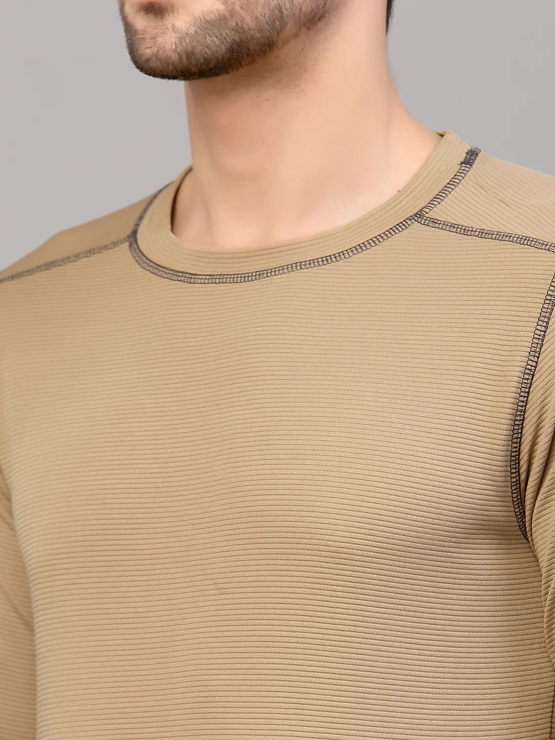 Men Poly Corduroy Round Neck TShirt