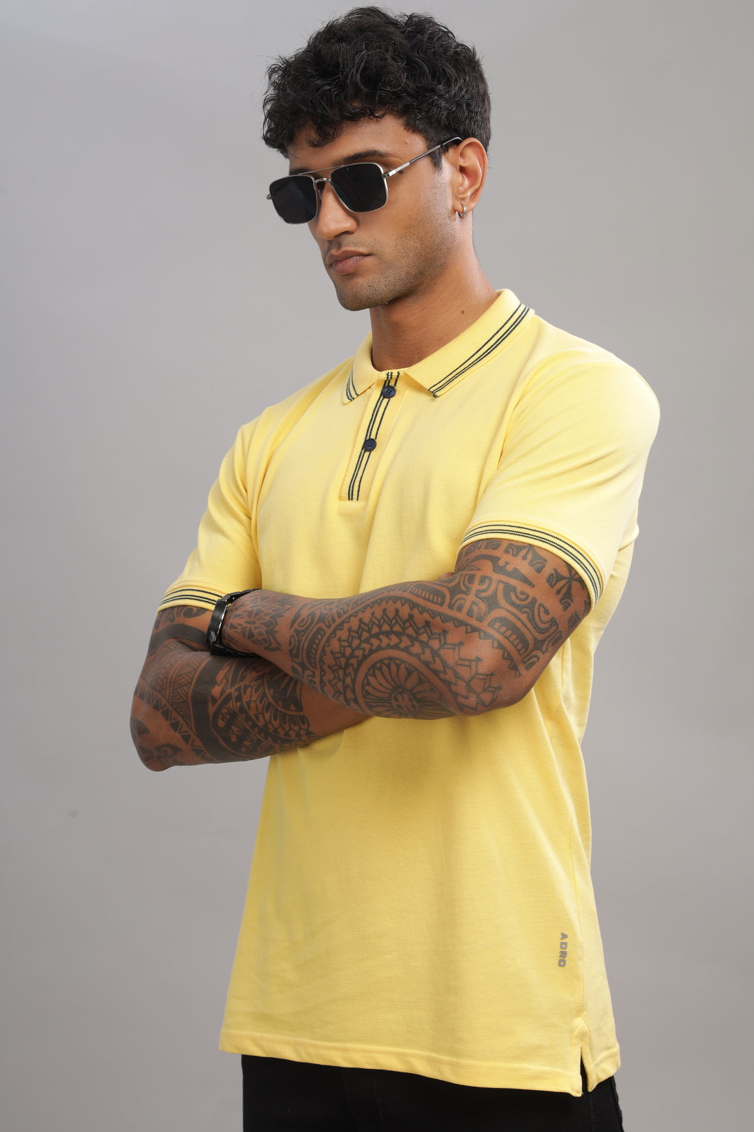 Men Cadmium Yellow Regular Fit Polo T-Shirt
