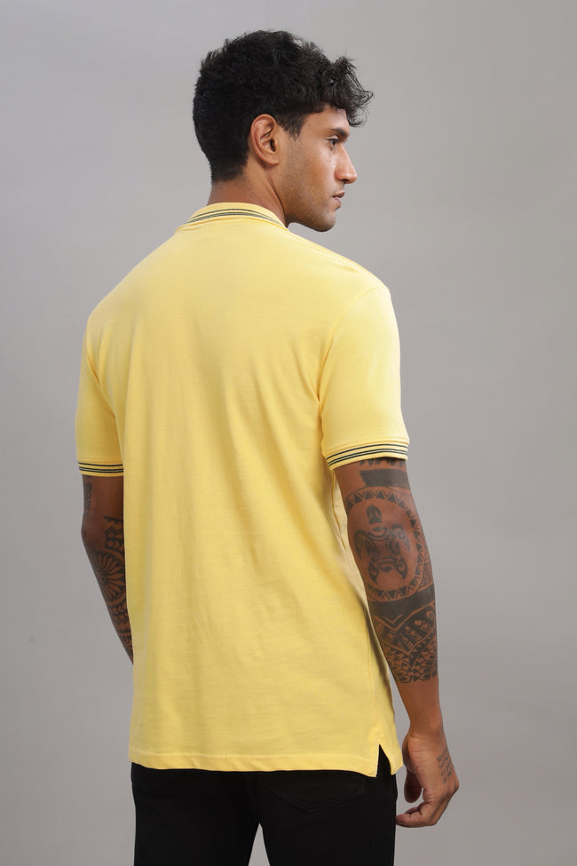 Men Cadmium Yellow Regular Fit Polo T-Shirt