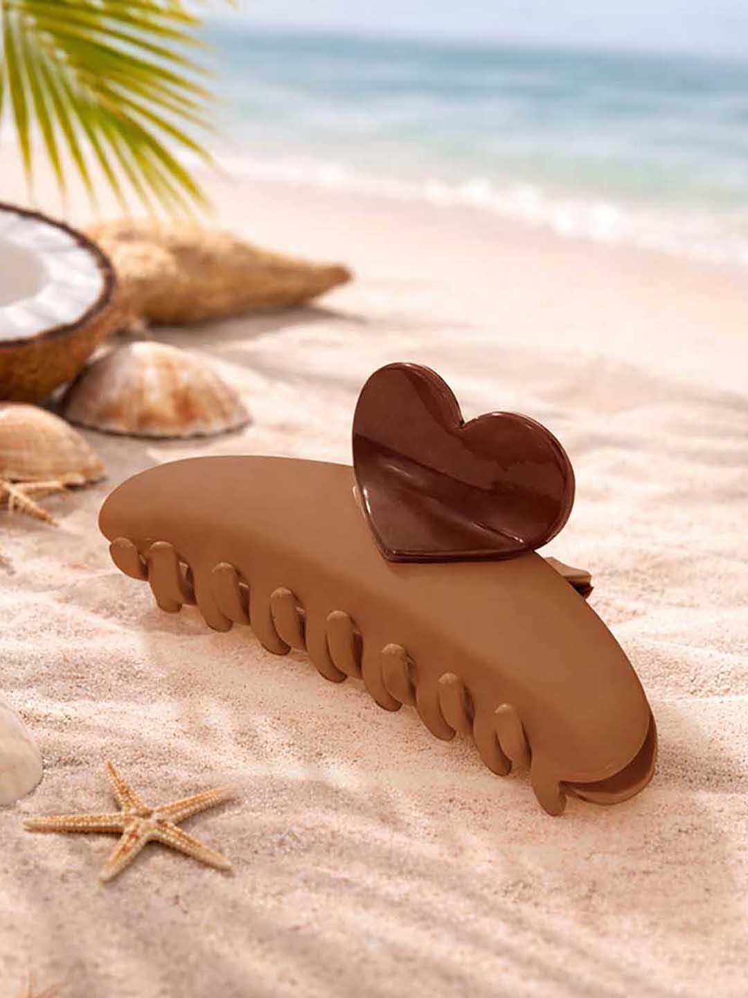 Brown Love Lock Claw Clip