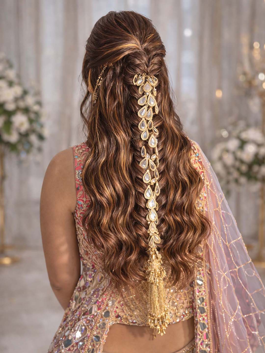 Gold Mirror Parandi with Tassel
