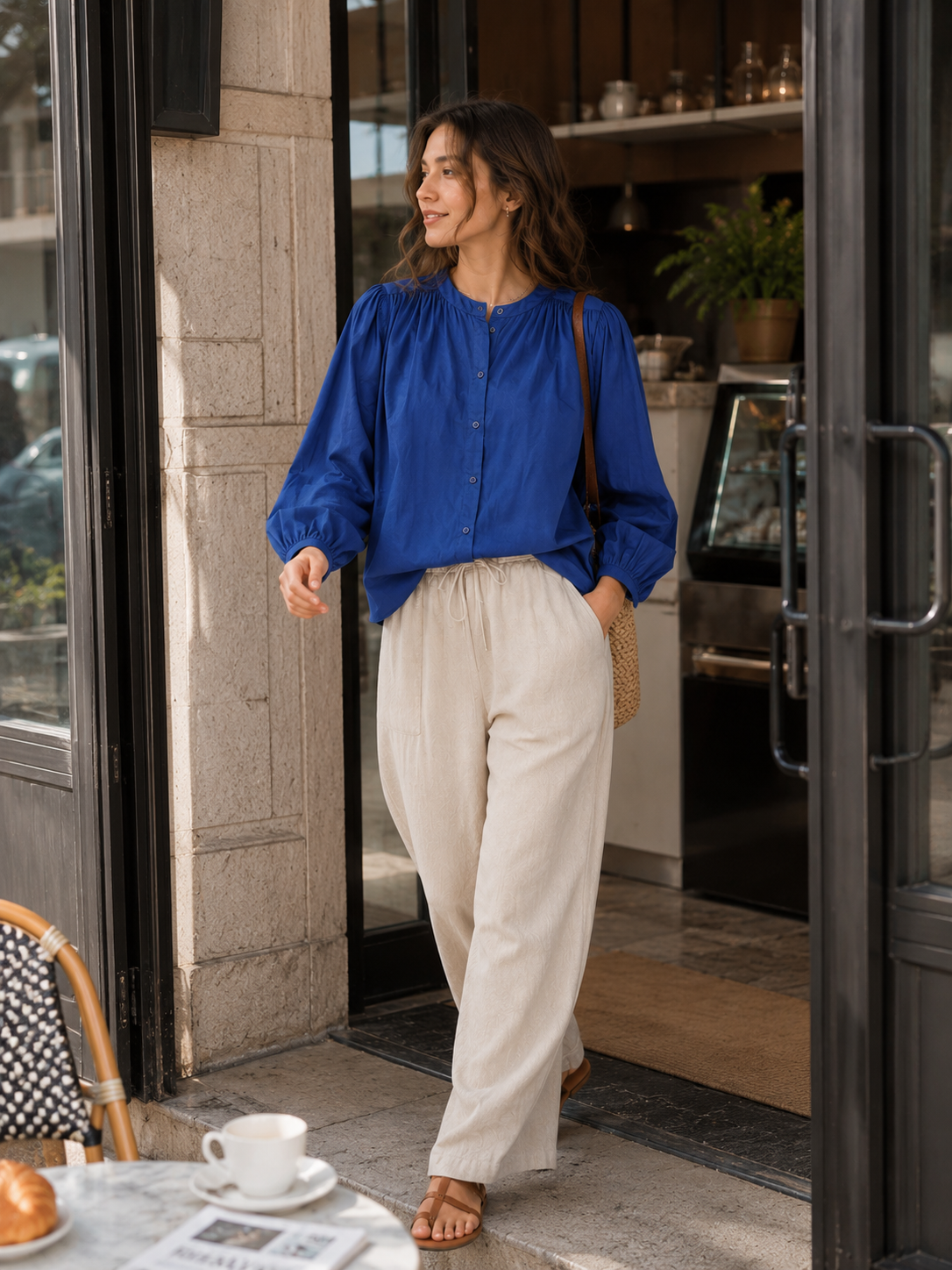 Women Fluid Silhouette Textured Shirt