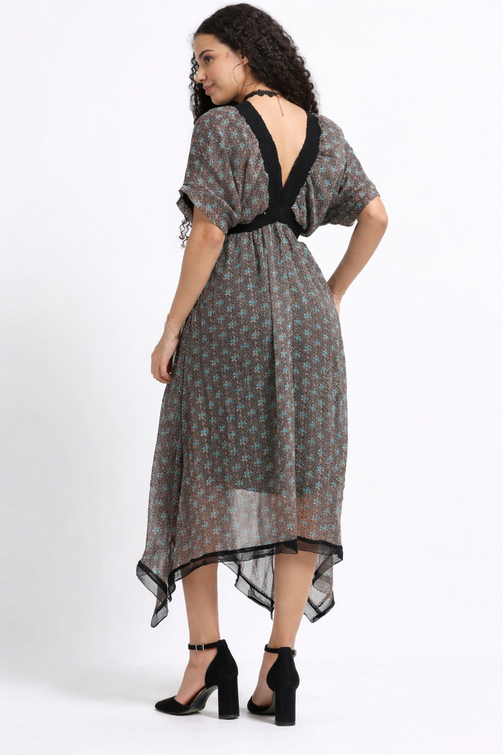 Women Flared High Low Hem Dress