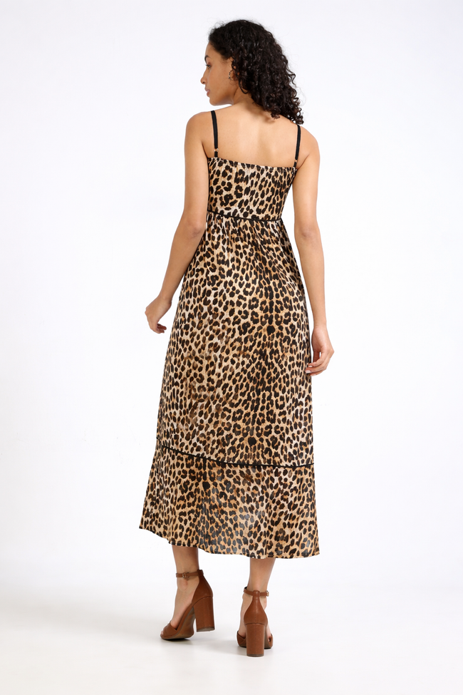Women Leopard Print Long Dress