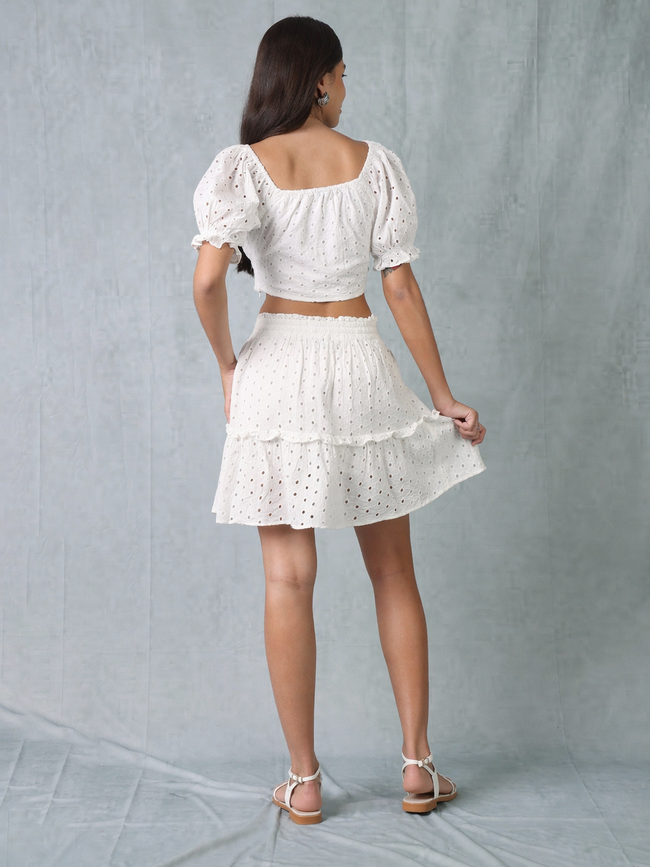 Women Cotton Shiffli Co-ord Set