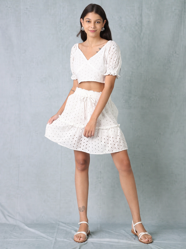 Women Cotton Shiffli Co-ord Set
