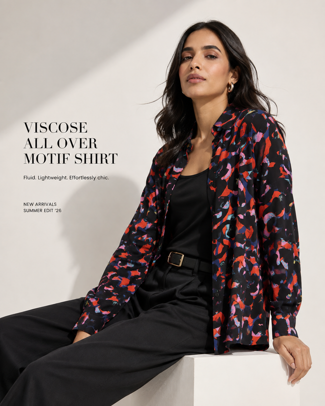 Women Viscose All Over Motif Shirt