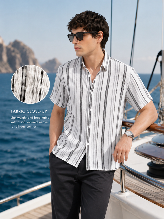 Men Striped Textured Shirt