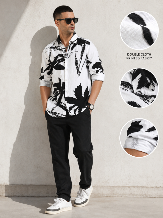 Men Black Printed Resort Shirt