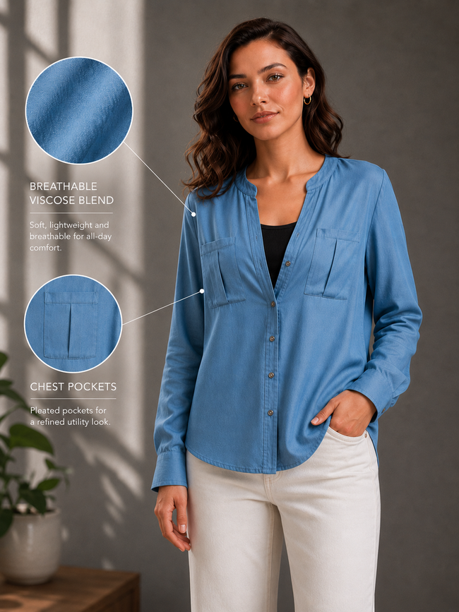 Women Blue Casual Shirt
