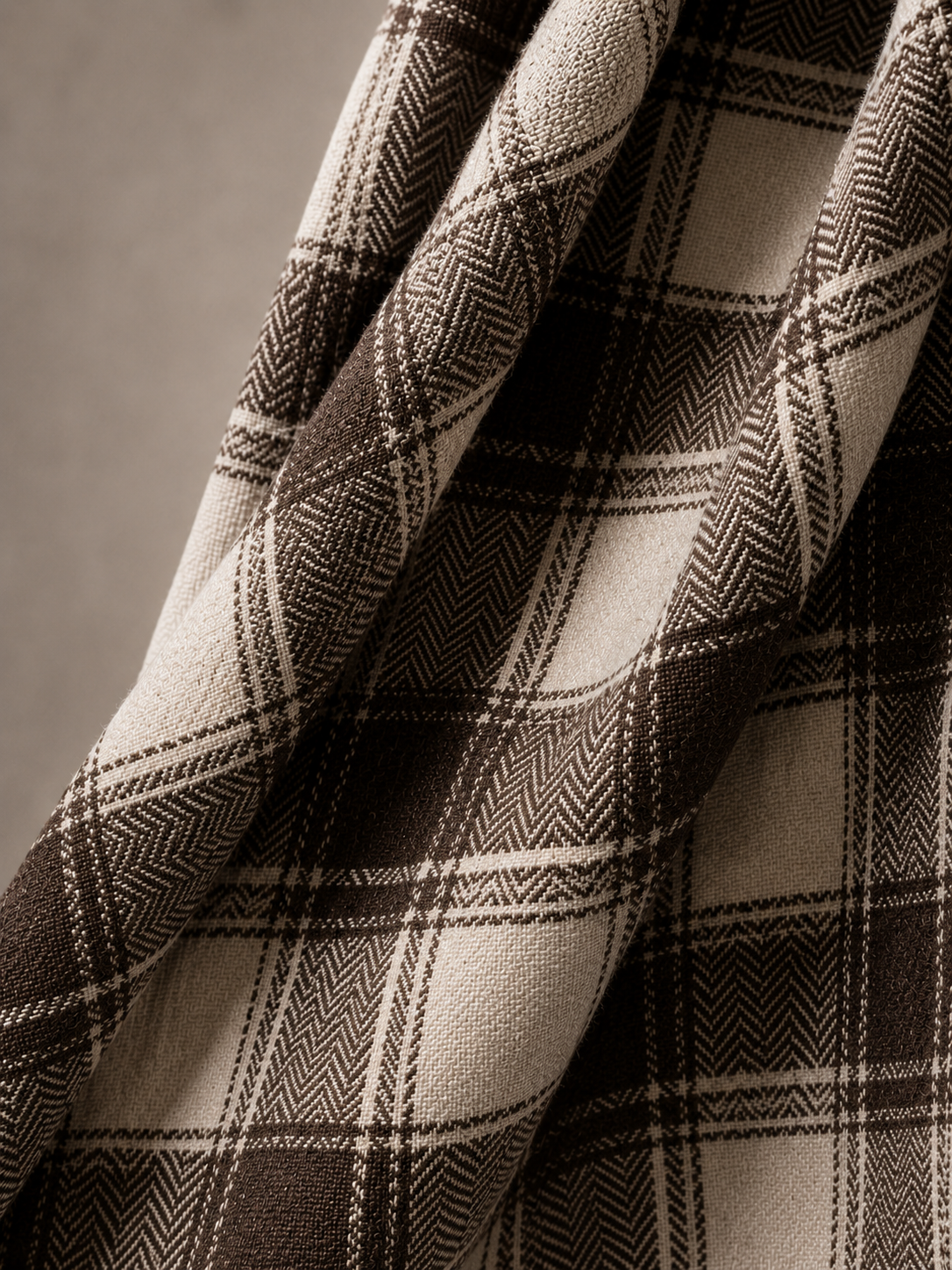 Men Brown Urban Plaid Shirt