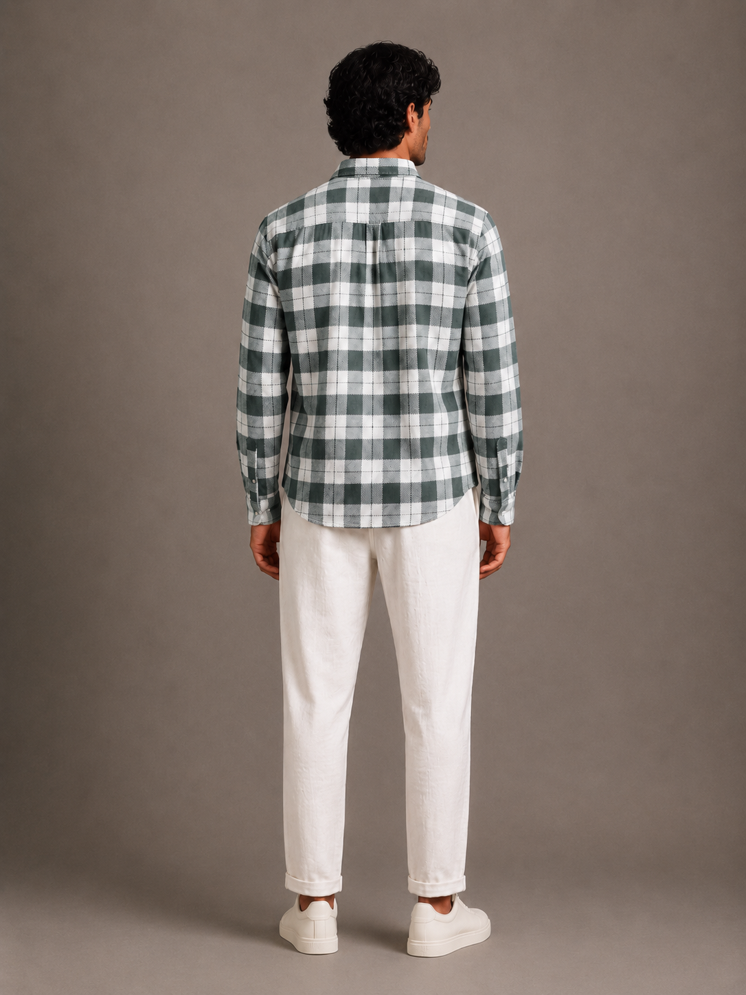 Men Green Urban Check Shirt