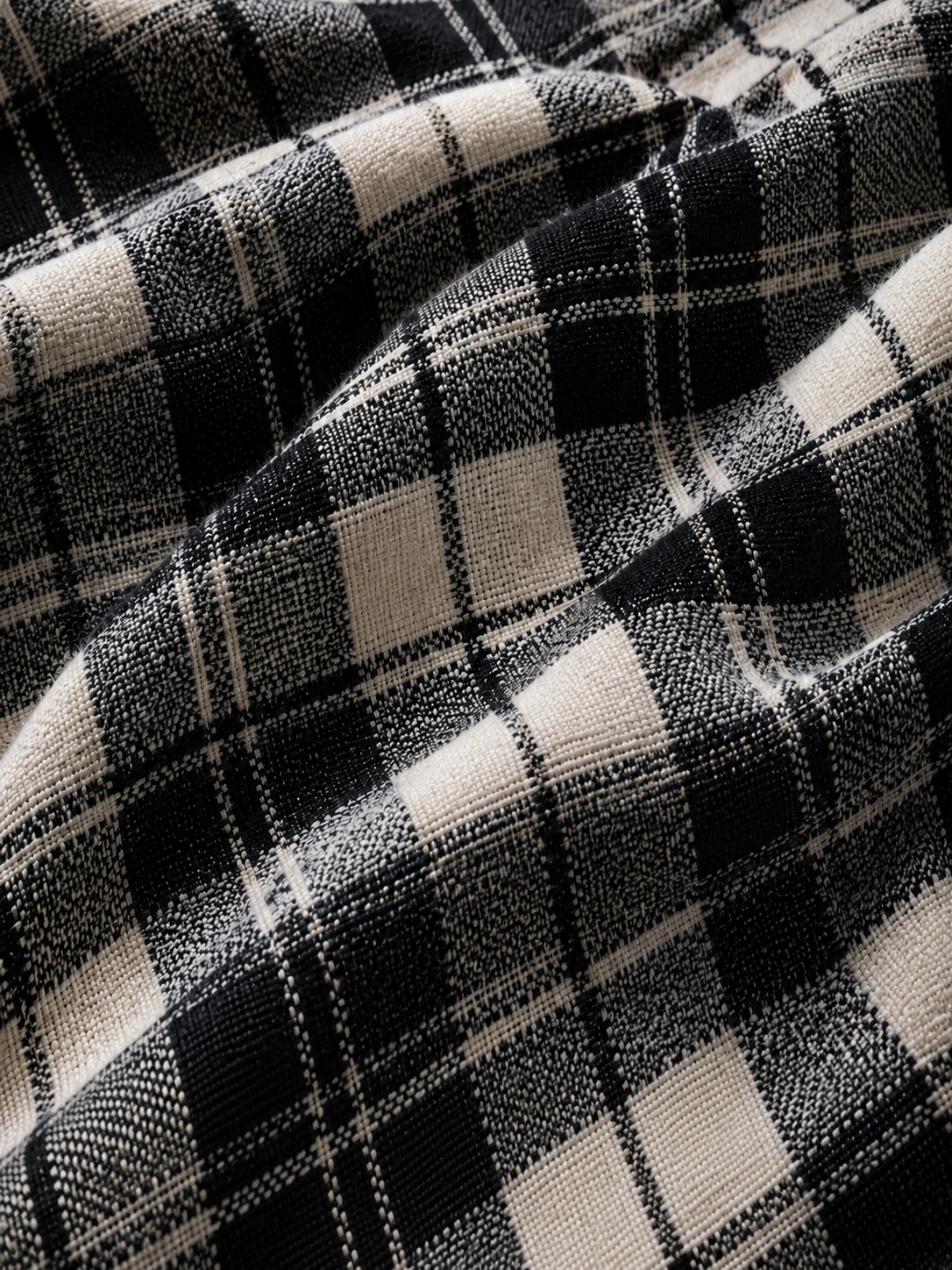 Men Black Rugged Plaid Shirt