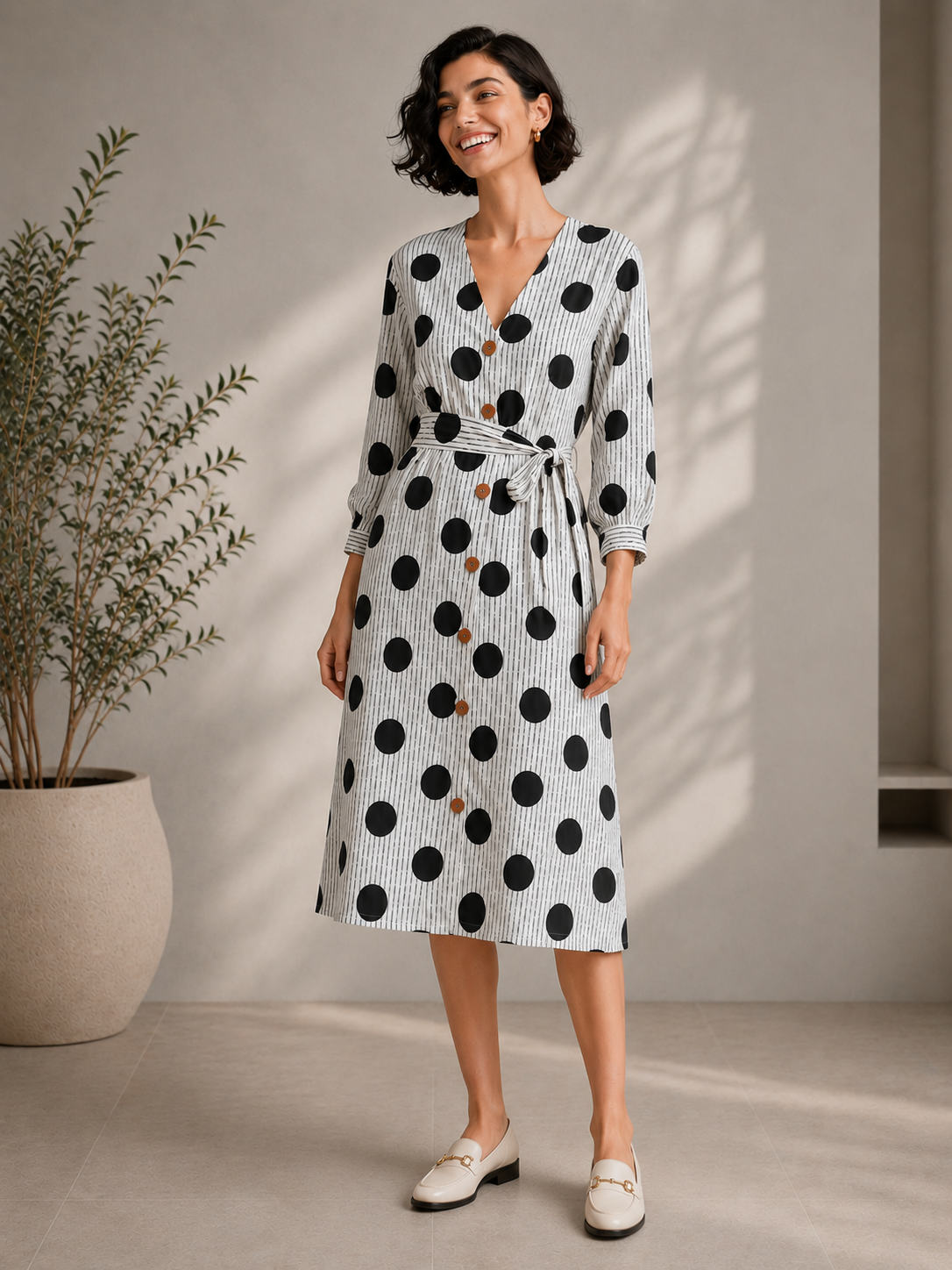 Women Retro Polka Dress