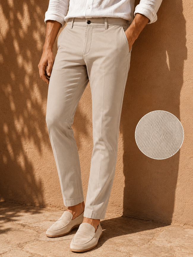 Men Beige Urban Formal Trousers