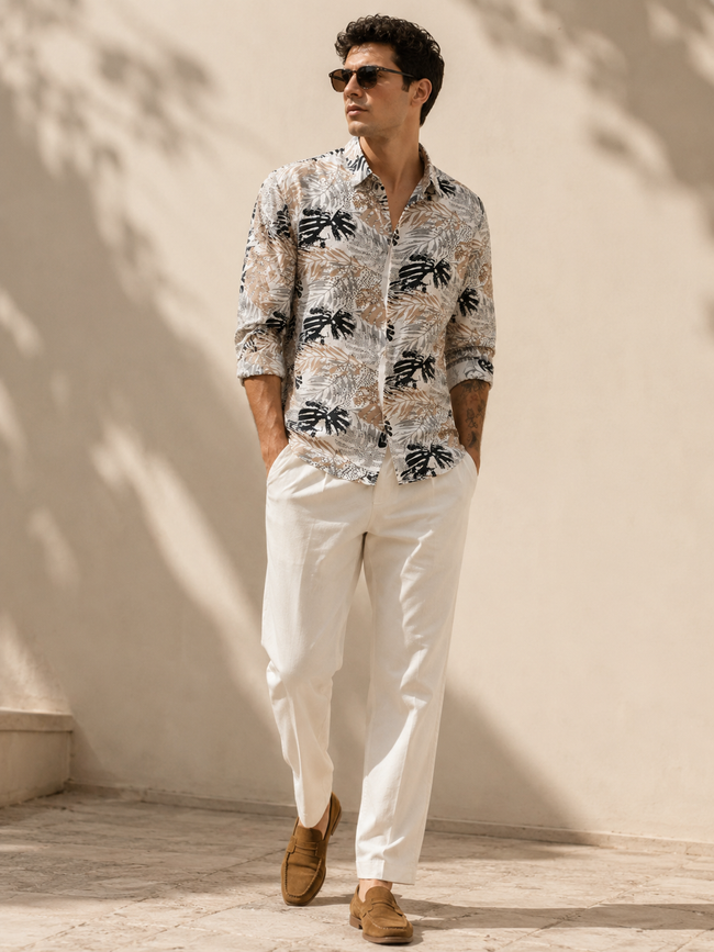 Men Multi Tropical Print Shirt