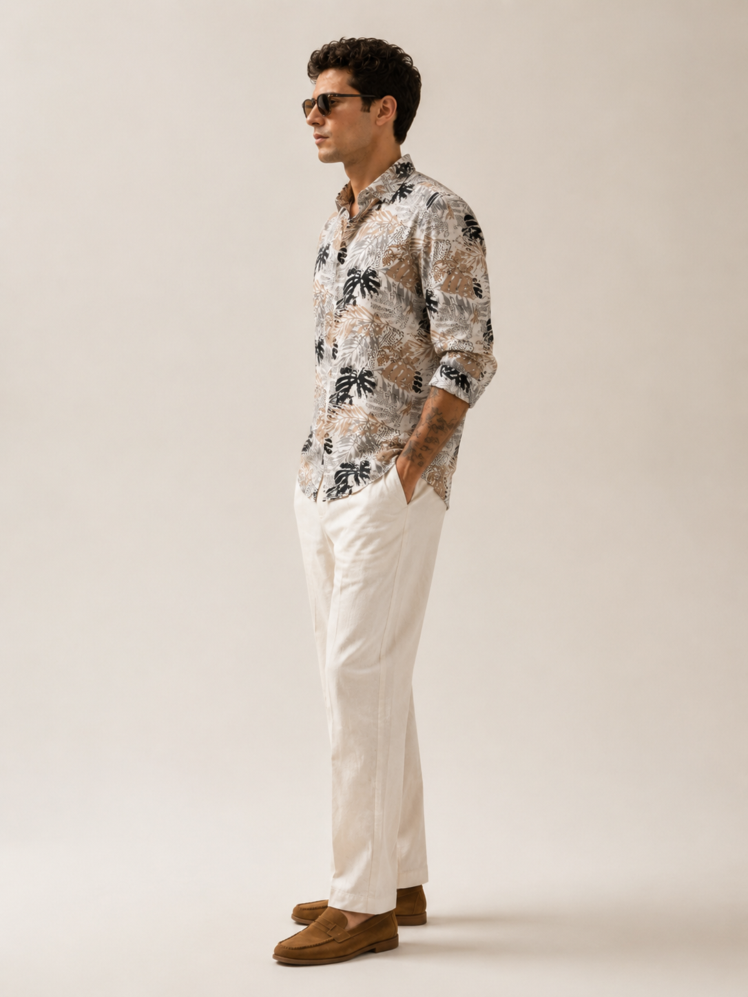 Men Multi Tropical Print Shirt