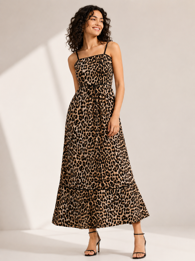 Women Leopard Print Long Dress