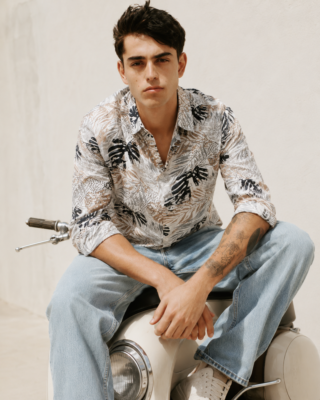 Men Multi Tropical Print Shirt
