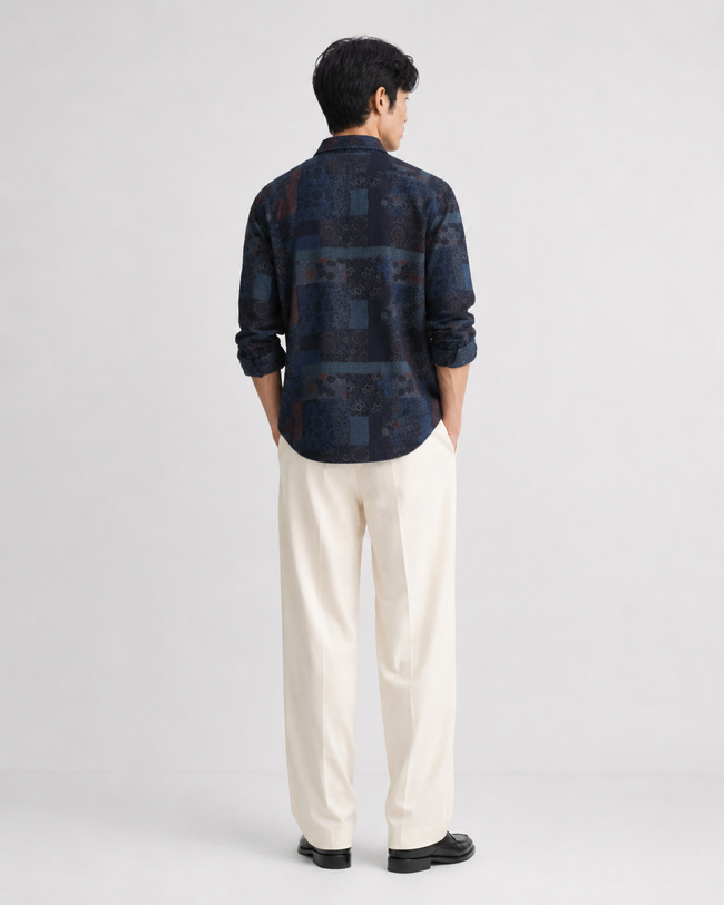 Men Green Multi Patch Print Shirt