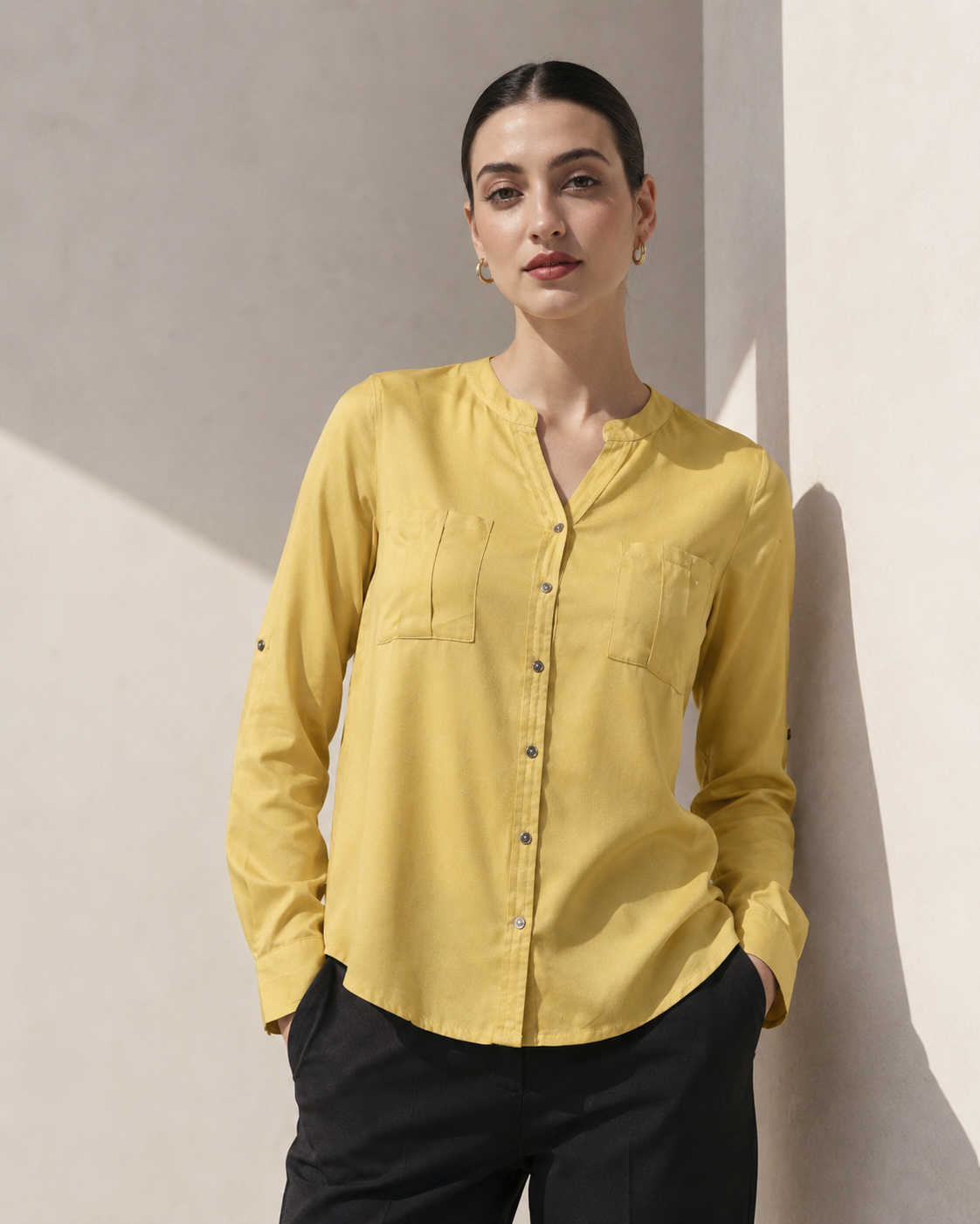 Women Yellow Casual Shirt