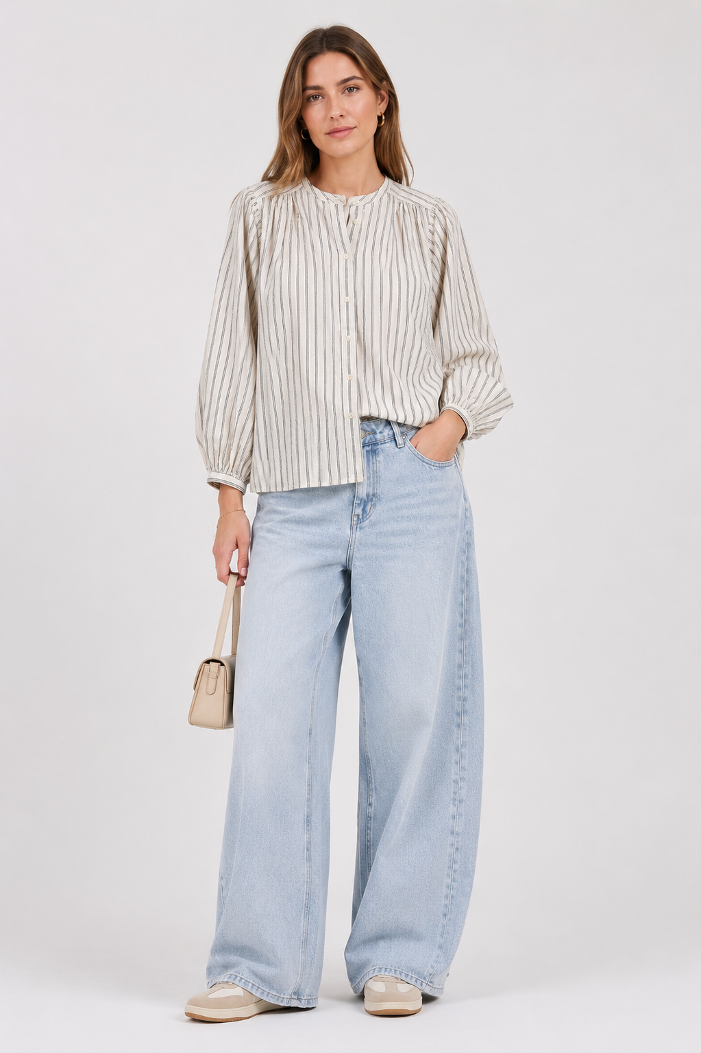 Women Effortless Volume Striped Top