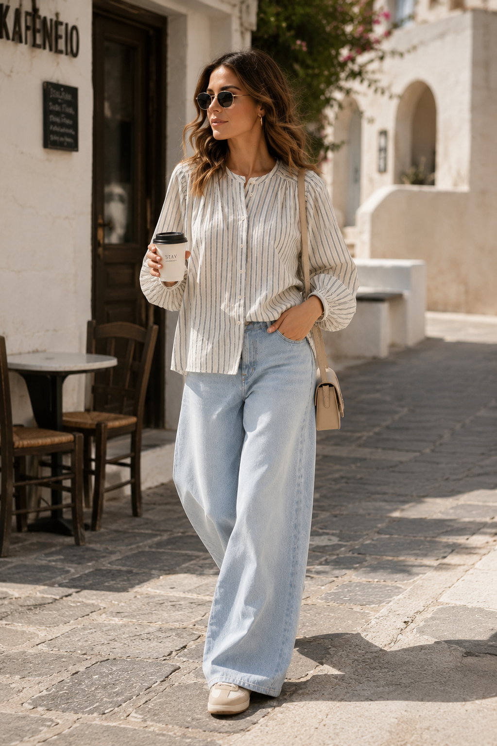 Women Effortless Volume Striped Top