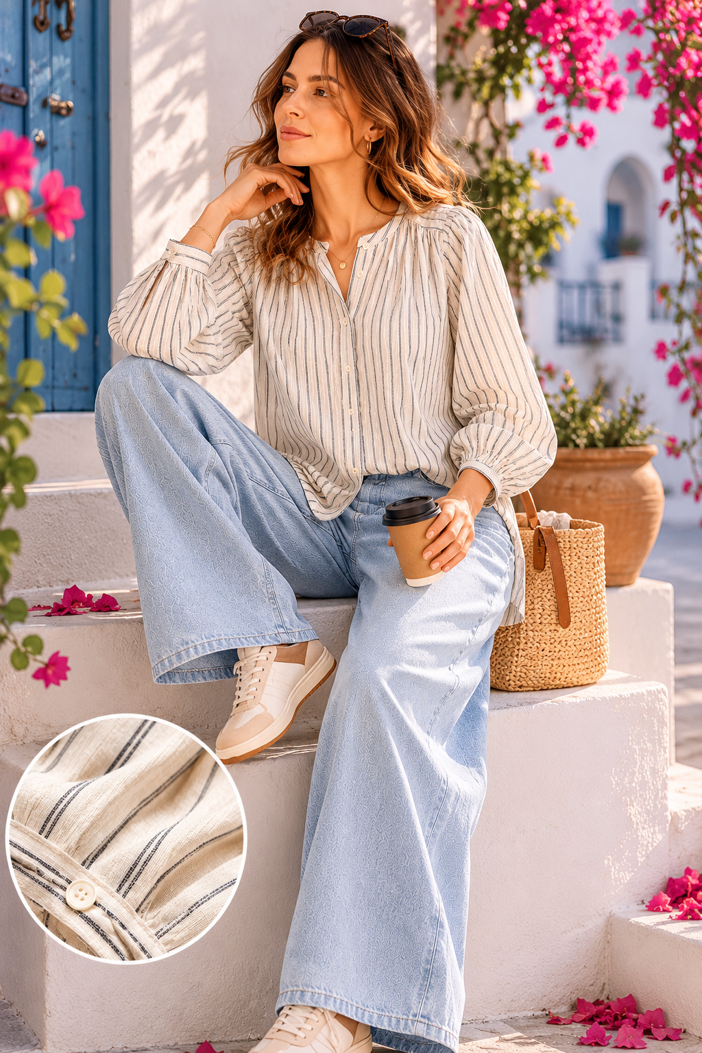 Women Effortless Volume Striped Top