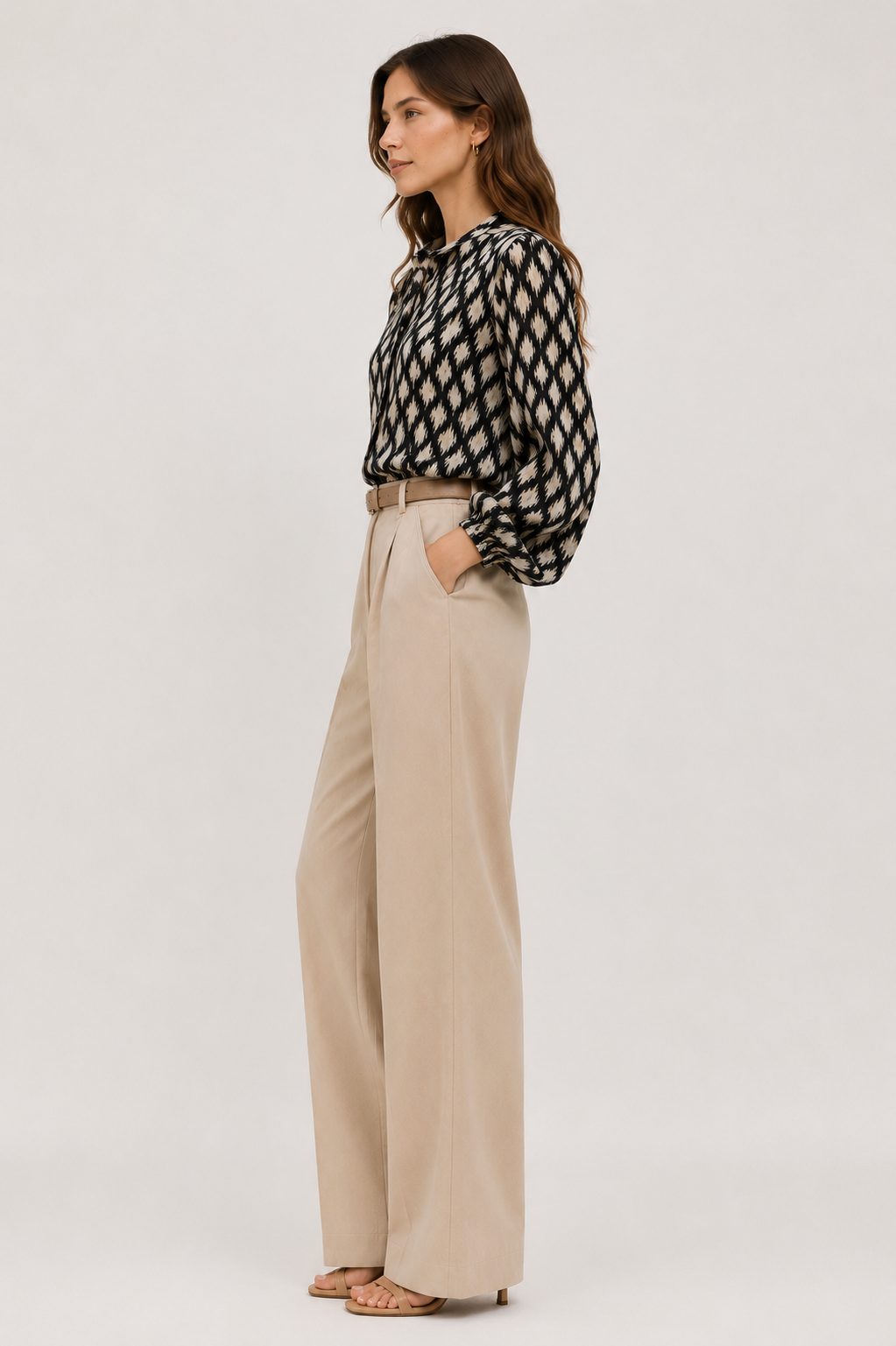 Women Monochrome Ikat Print Shirt