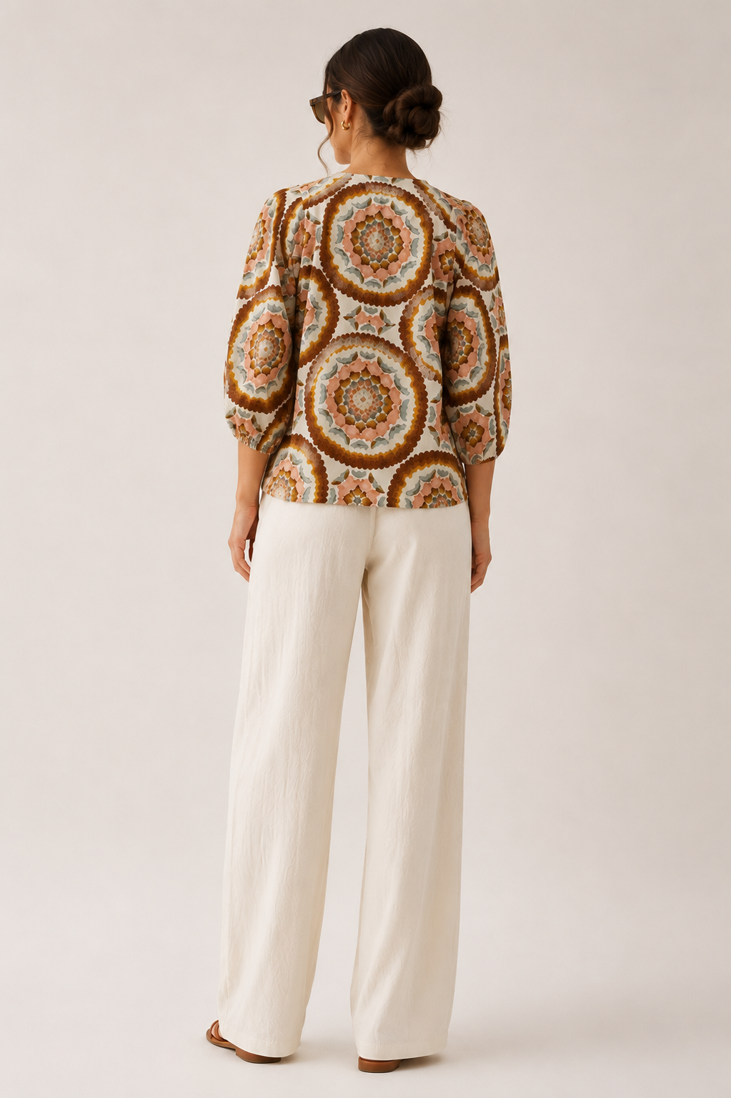 Women Boho Statement Print Relaxed Top