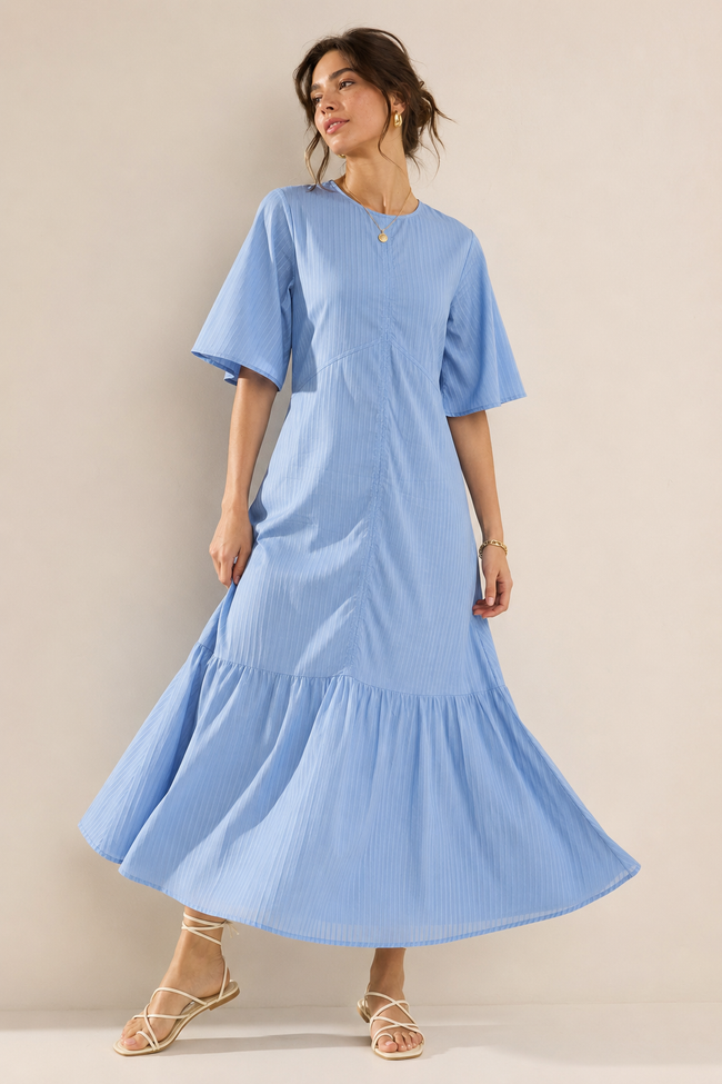 Women Bell Sleeve Maxi Dress