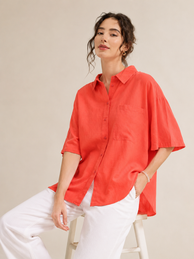 Women Solid Oversized Shirt