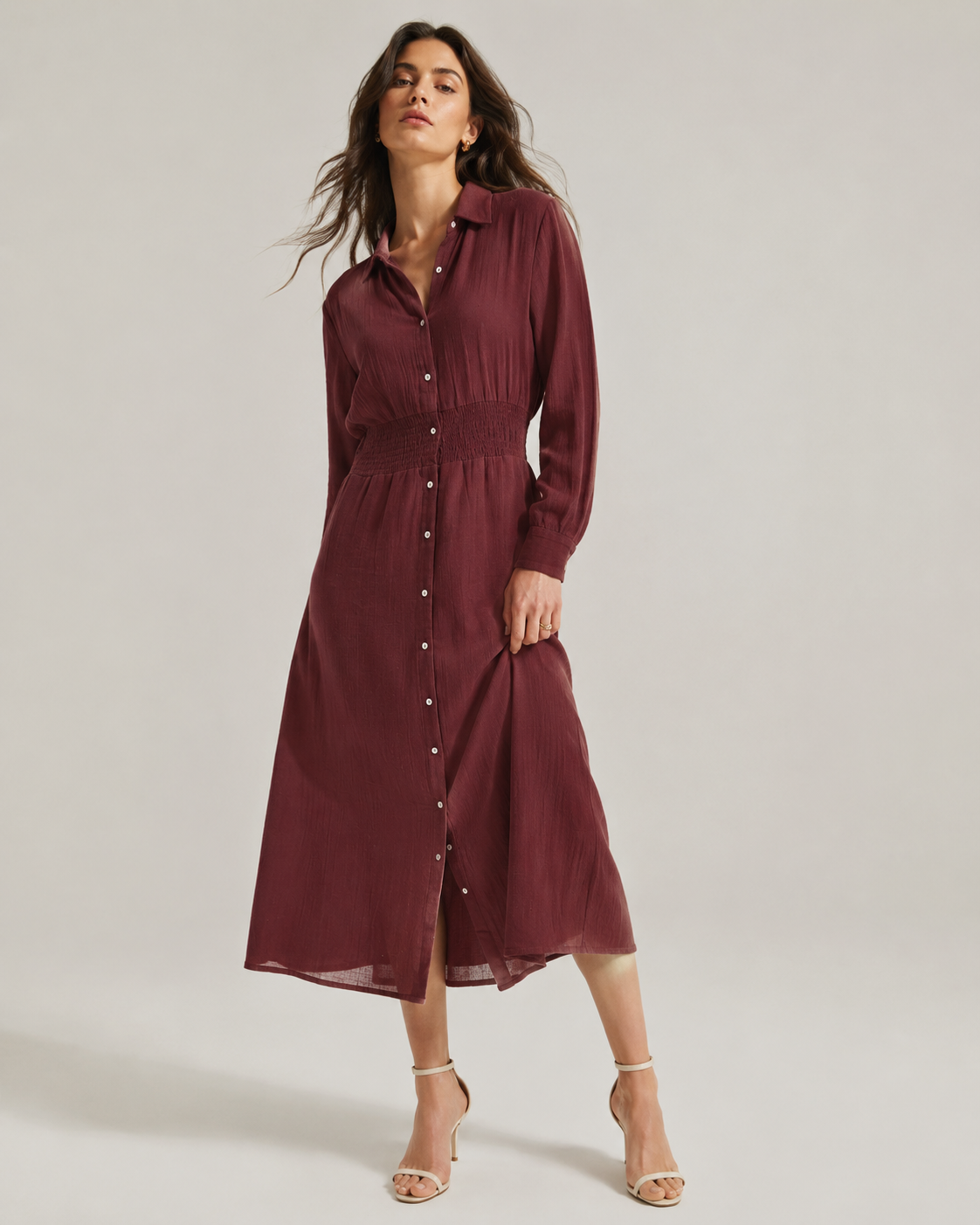 Women Button Down Maxi Dress