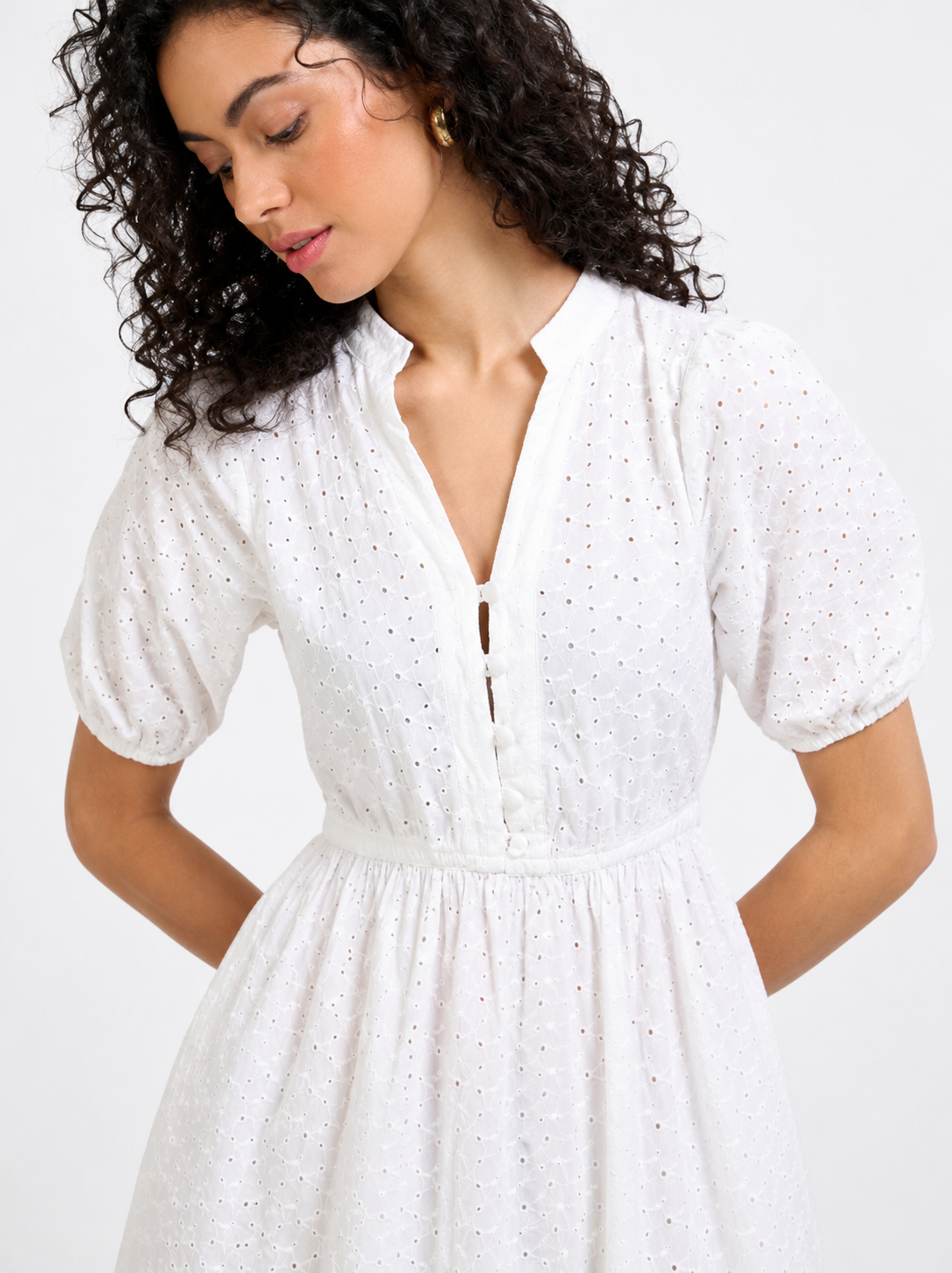 Women Schiffli Midi Dress