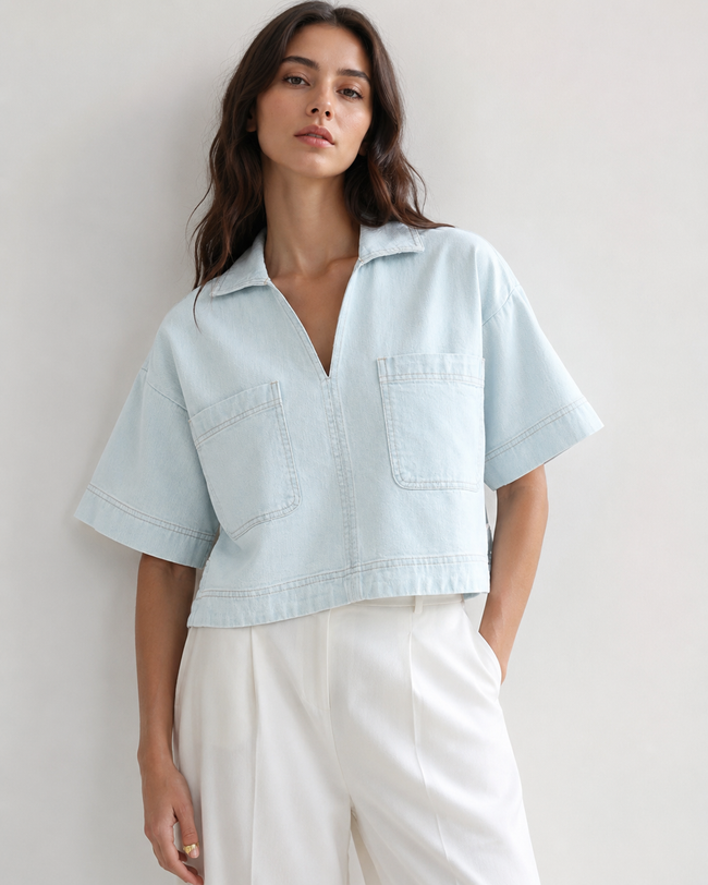 Women Blue Relaxed Fit Top