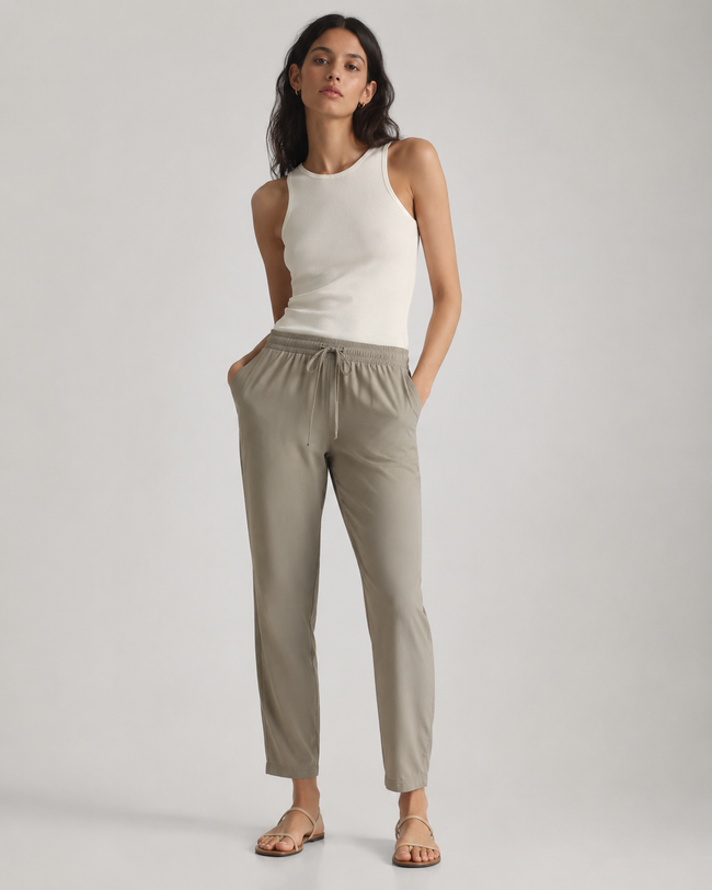 Women Olive Straight fit pants
