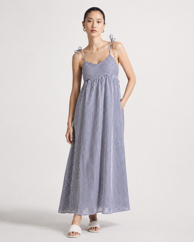 Women Stripe Print Maxi Dress