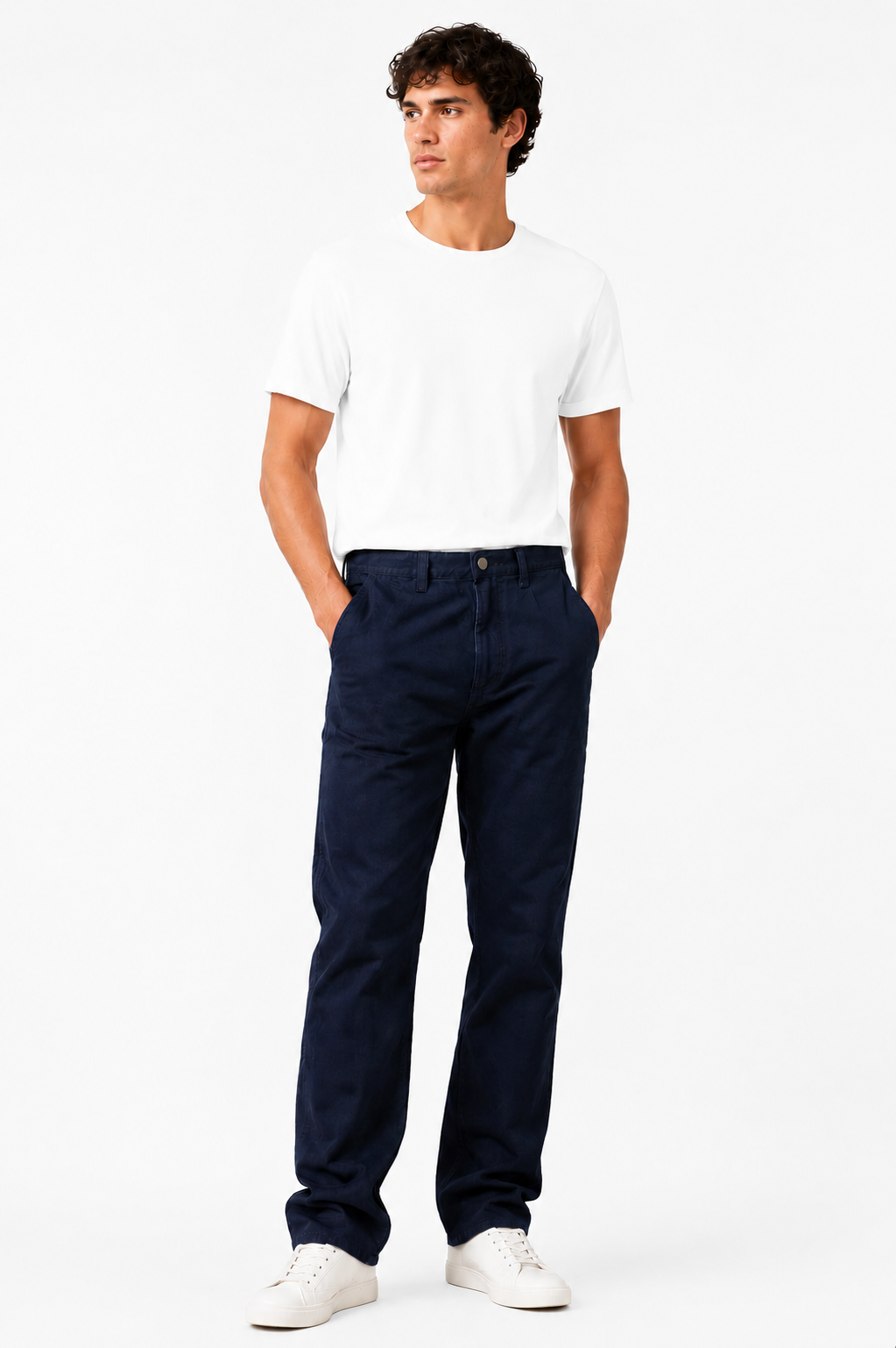 Men Blue Baggy Fit Carpenter Pants