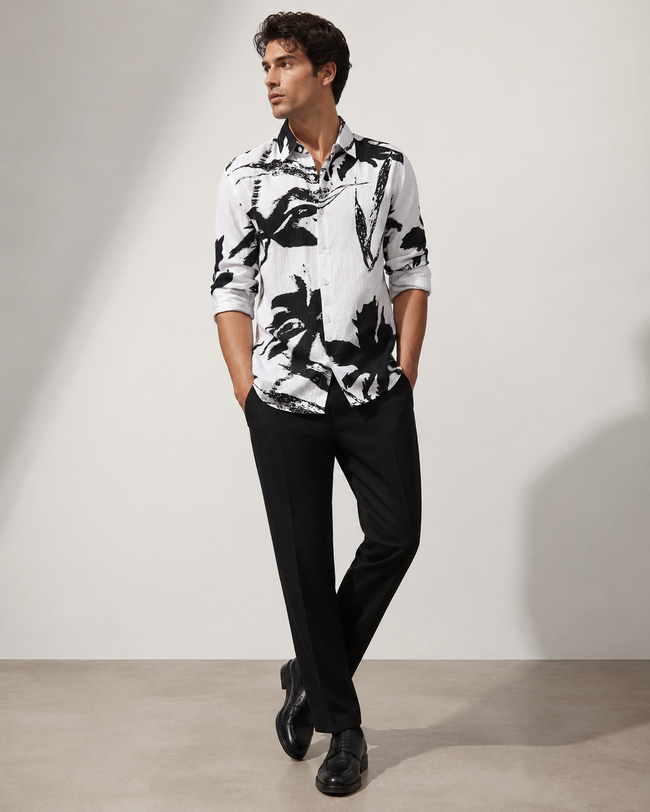 Men Black Printed Resort Shirt