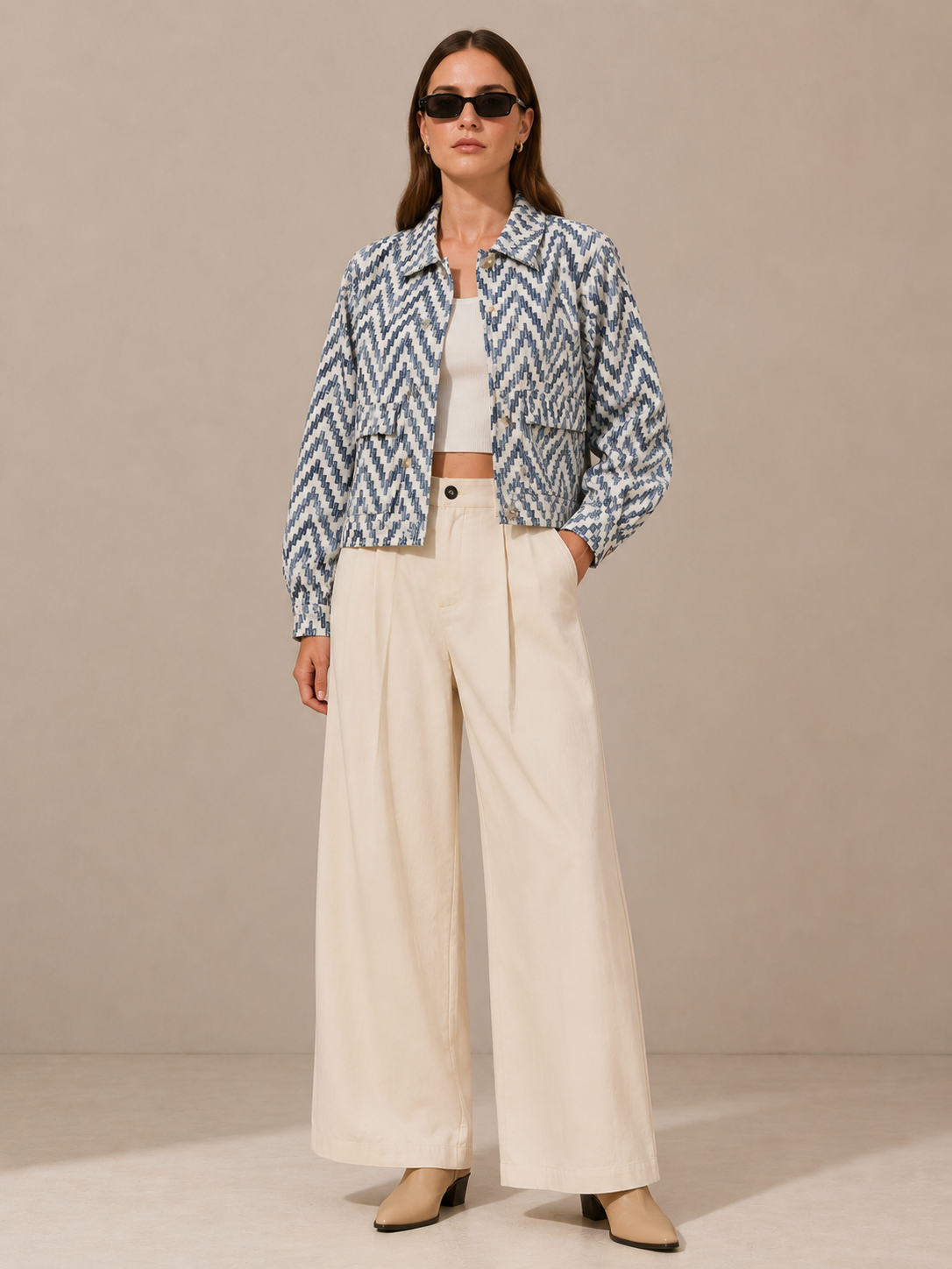 Women Statement Pattern Casual Jacket