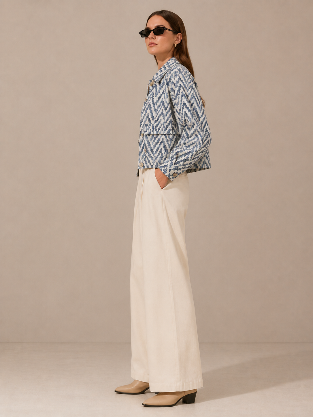 Women Statement Pattern Casual Jacket