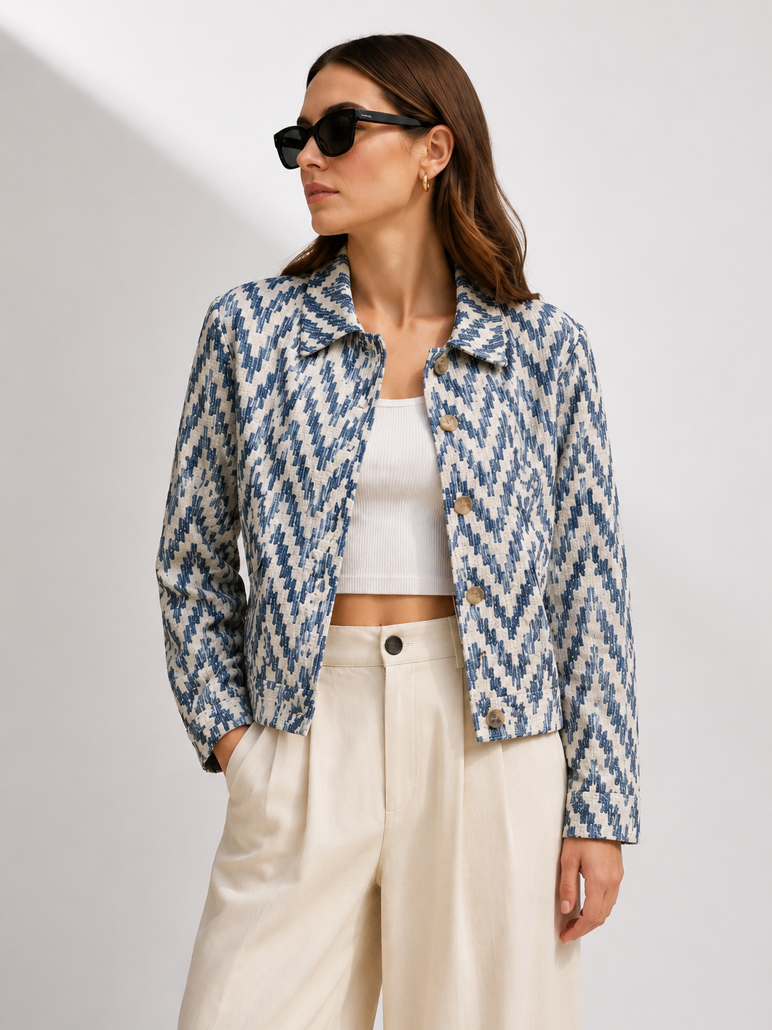 Women Statement Pattern Casual Jacket
