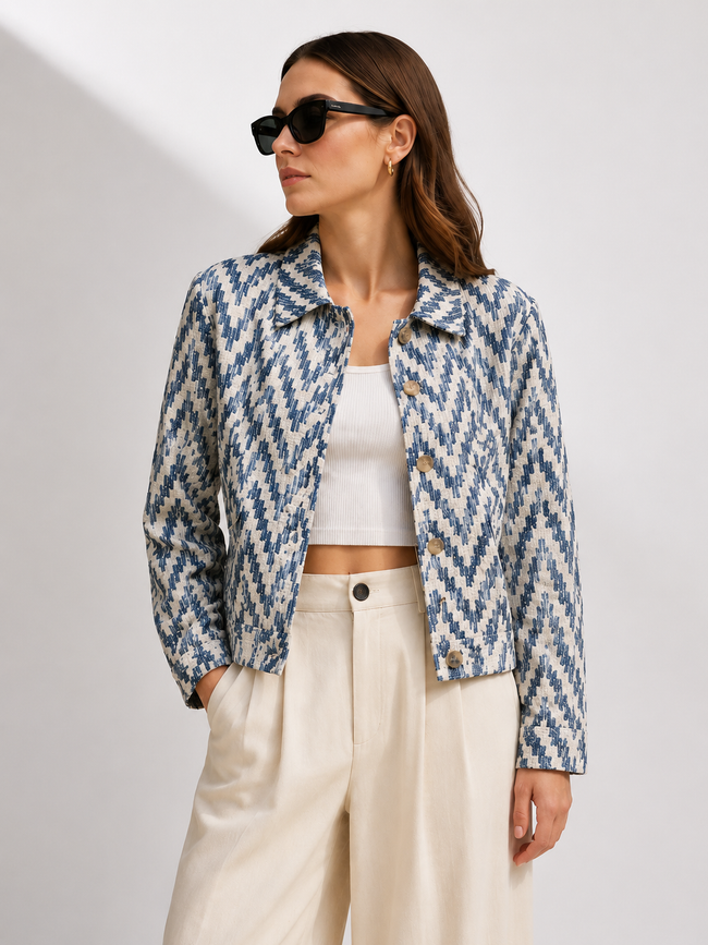 Women Statement Pattern Casual Jacket
