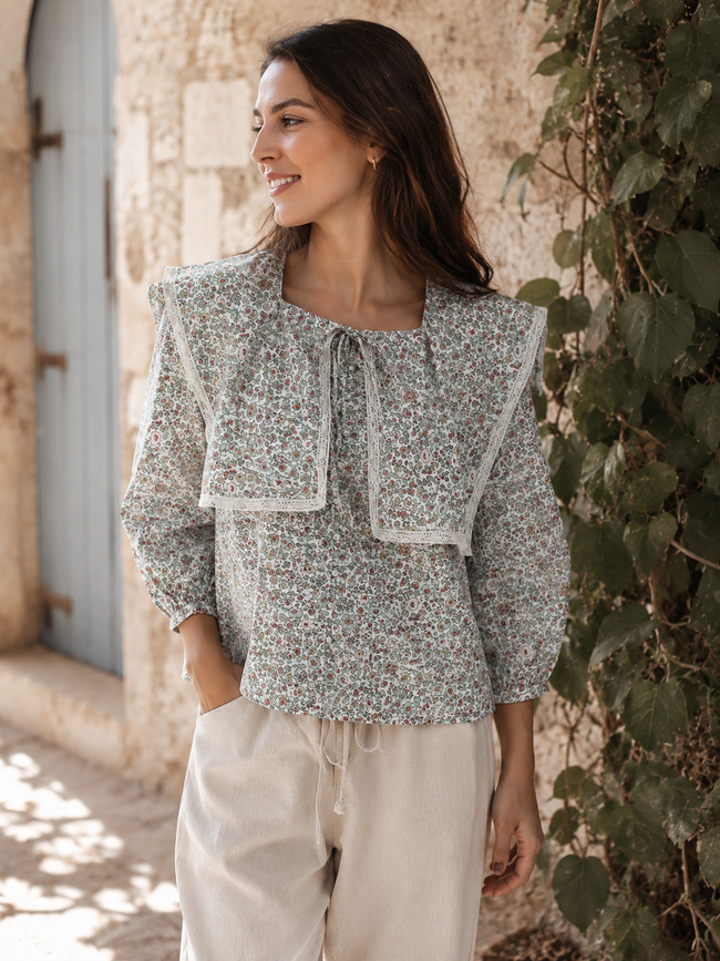 Women Green Printed A-Line Tops