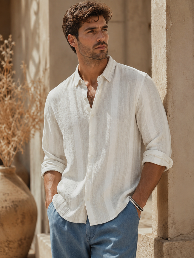 Men Vertical Striped Casual Shirt