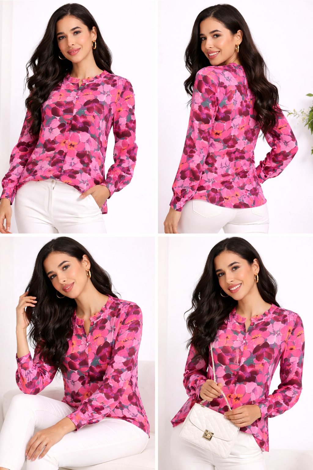 Women Blossom Print Relaxed Shirt